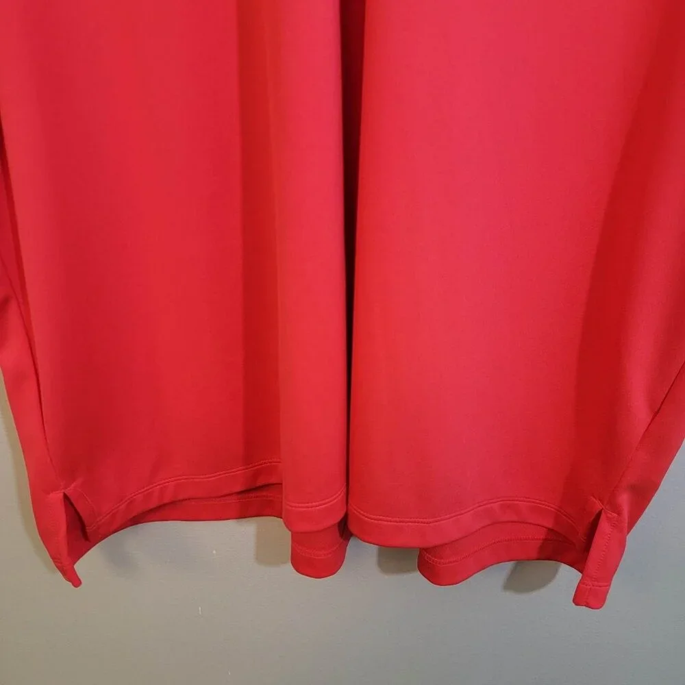 Adidas Polo Shirt Red Short Sleeve Polyester Golf Stretch Mens‎ 2XL XXL EUC